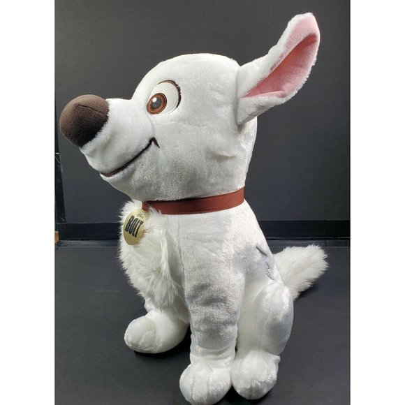 Rare XL 20" Bolt Disney Store SOFT Plush Stuffed Dog White German Shepard Seated - Picture 4 of 12